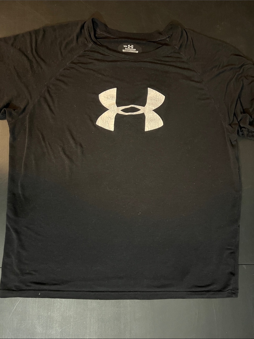 Under Armour Black Short-Sleeve Tee with White Logo
